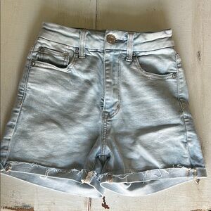 White wash American Eagle Curvy High Rise Jean Shorts